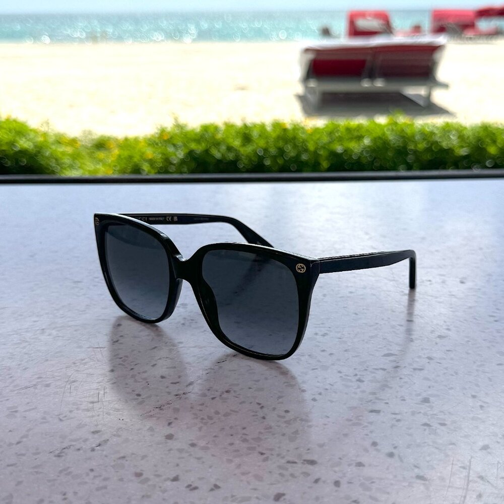 Gucci GG0022S 001 Black Black Grey Sunglasses Women - Picture 4 of 13